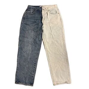 Blue Savvy Blue Straight Wide Leg High Rise Jeans Denim 13 31 Large